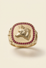 Foxhunt Signet Ring on a soft ivory background